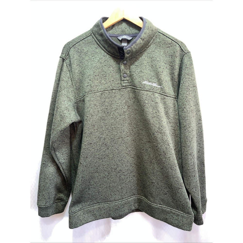 Eddie Bauer 1/4‎ Snap Pullover Men's XL Green Black